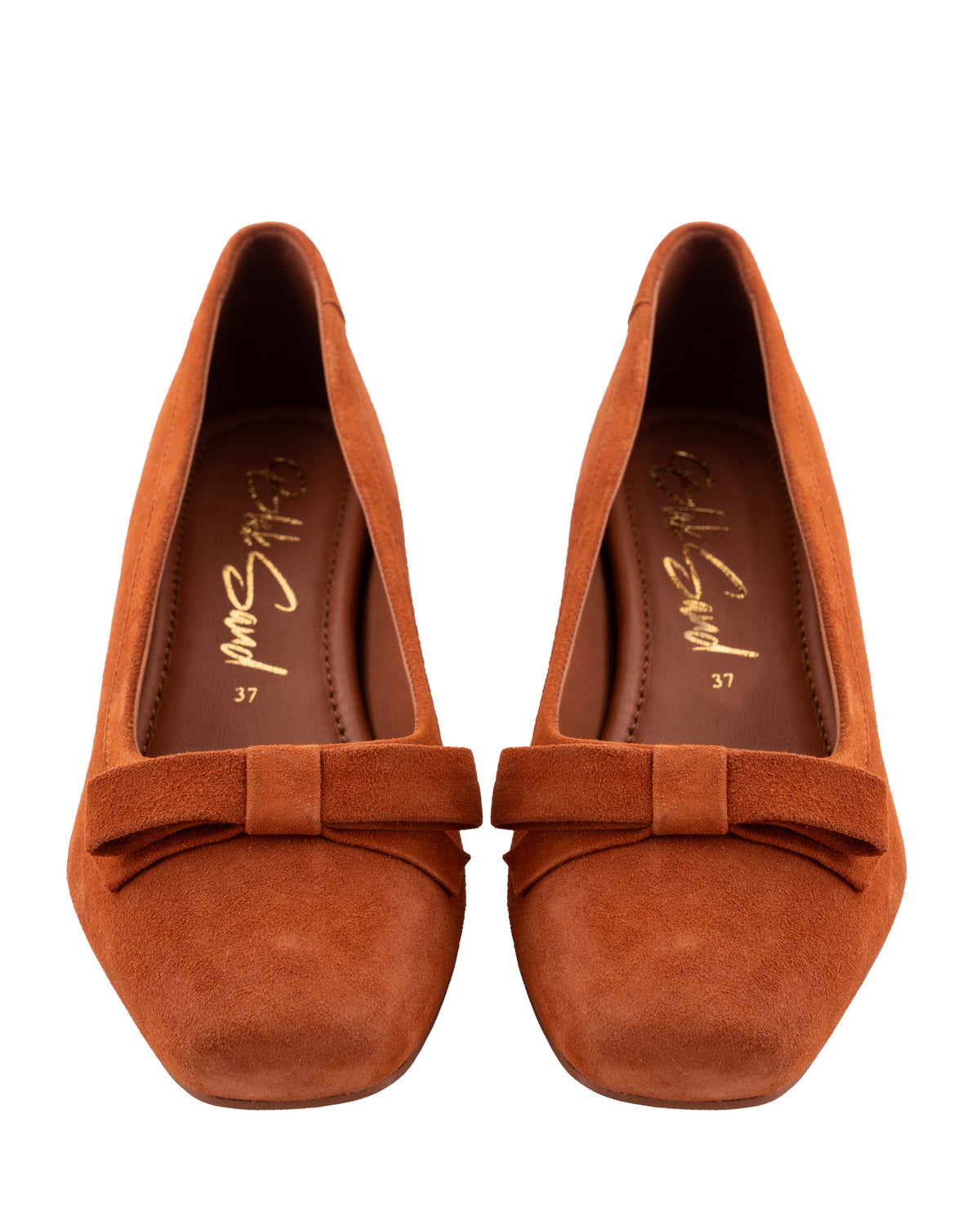 Arco Front Bow Pump Shoes, Tan — 01 pair