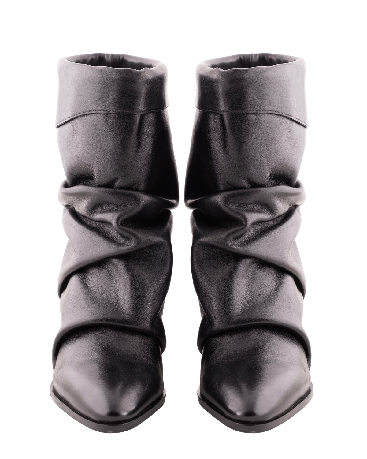 Cloene – Fold Over Collar Boots, Black — 01 pair