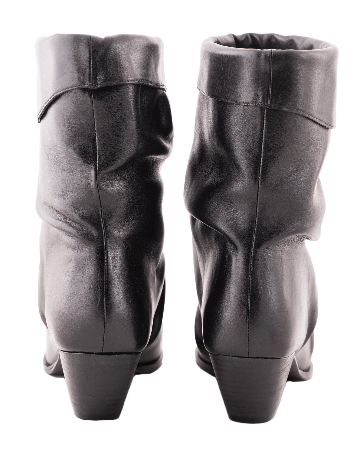 Cloene – Fold Over Collar Boots, Black — 02 back