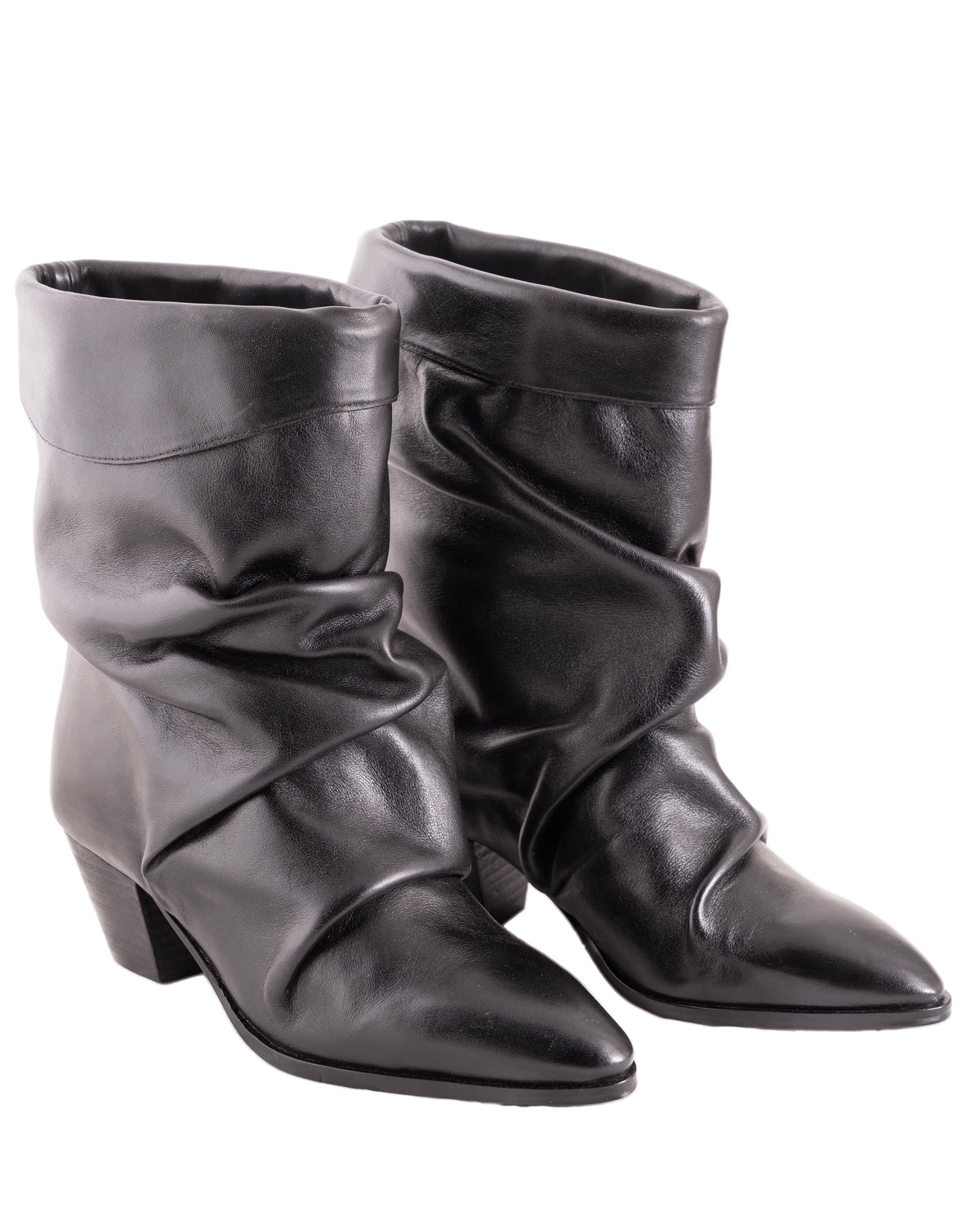 Cloene – Fold Over Collar Boots, Black — 03 detail