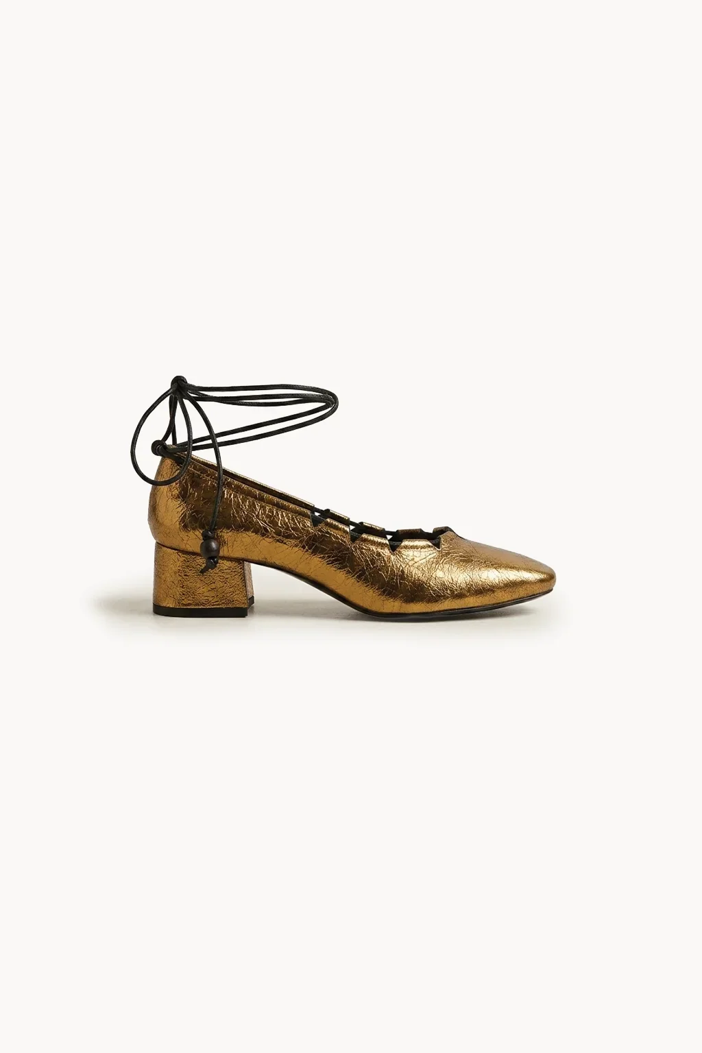 Oro Venezia Lace Pump, Gold — 03 side profile