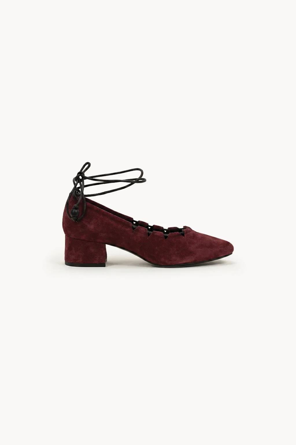 Oro Venezia Lace Pump, Burgundy — 03 side profile