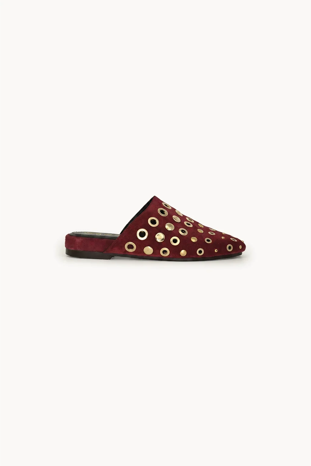 Sevilla Oro Stud Mule, Burgundy — 03 side profile