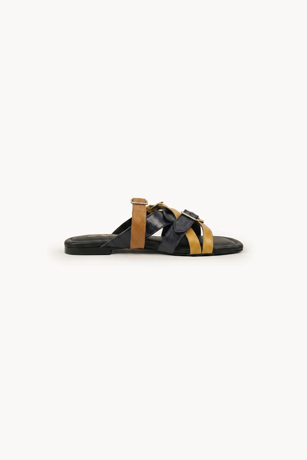 Velluto Riviera Slide, Yellow & Black — 03 side profile