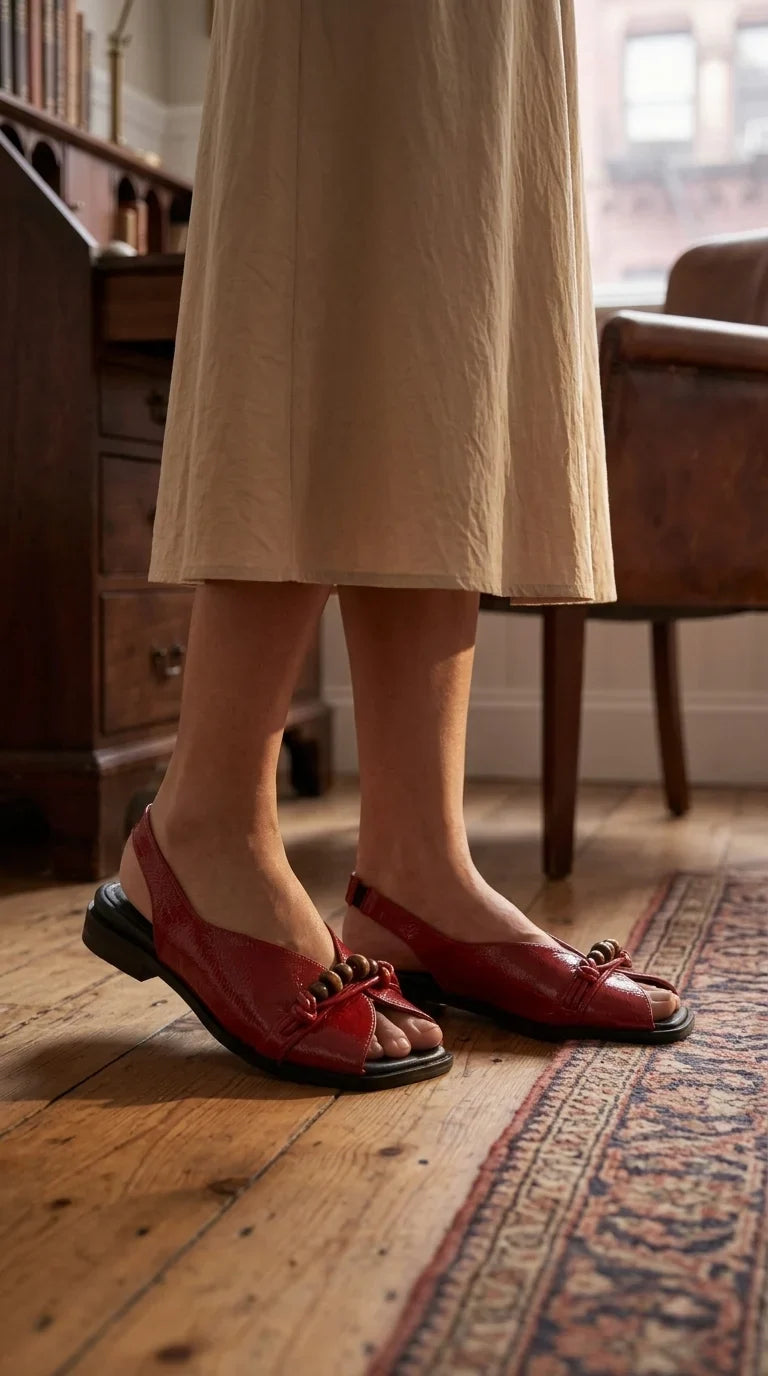 Rubin Sandal, Red — 06 on the foot