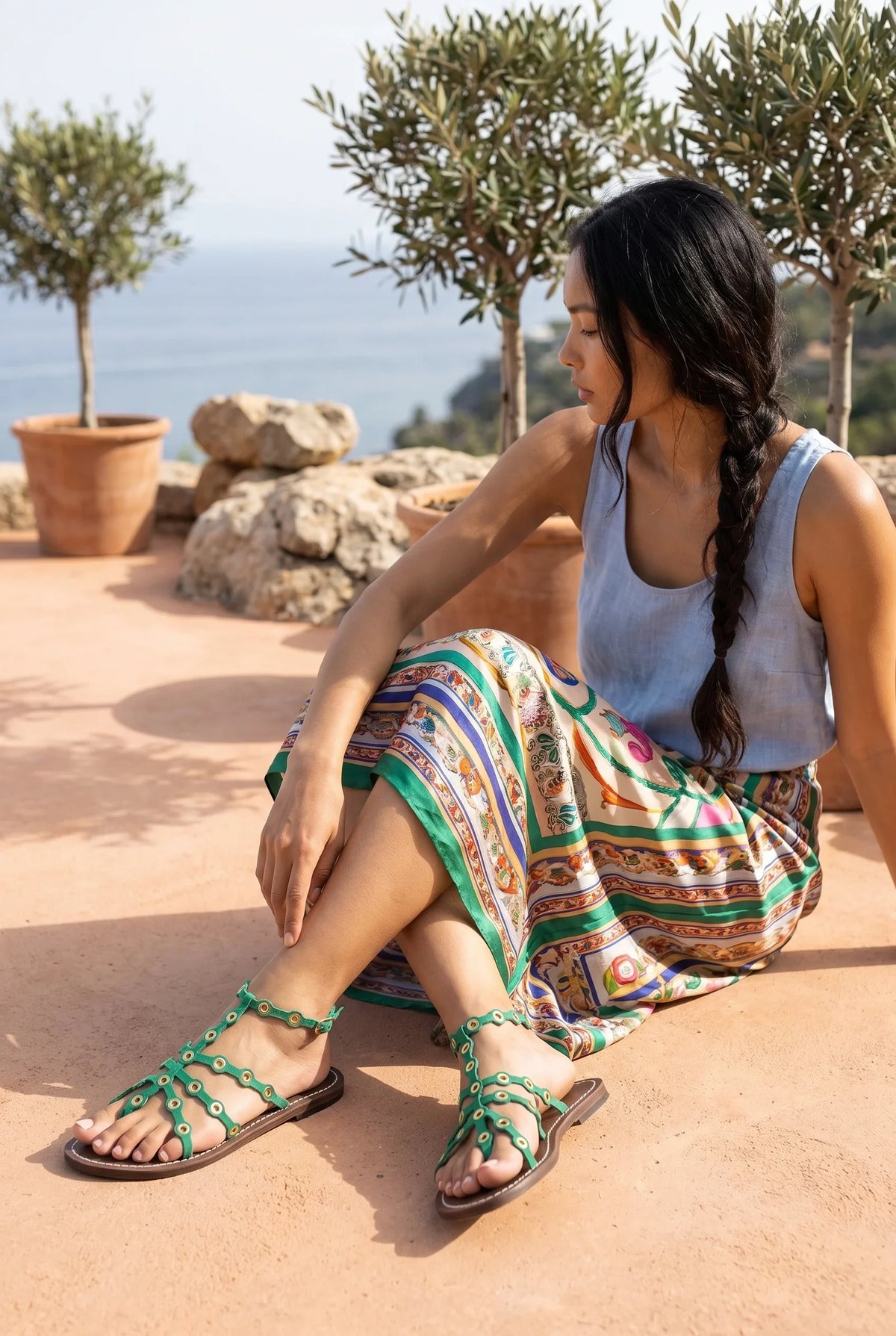 Esmeralda del Mar Strap, Green — 07 on model