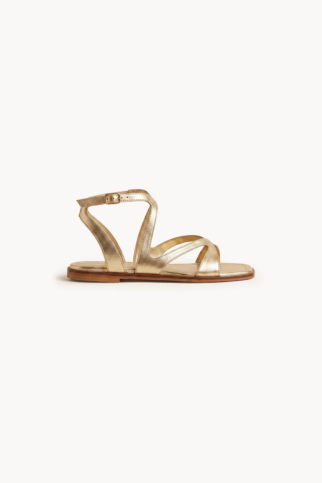 Alma Nomada Flat Strap, Gold — 03 side profile