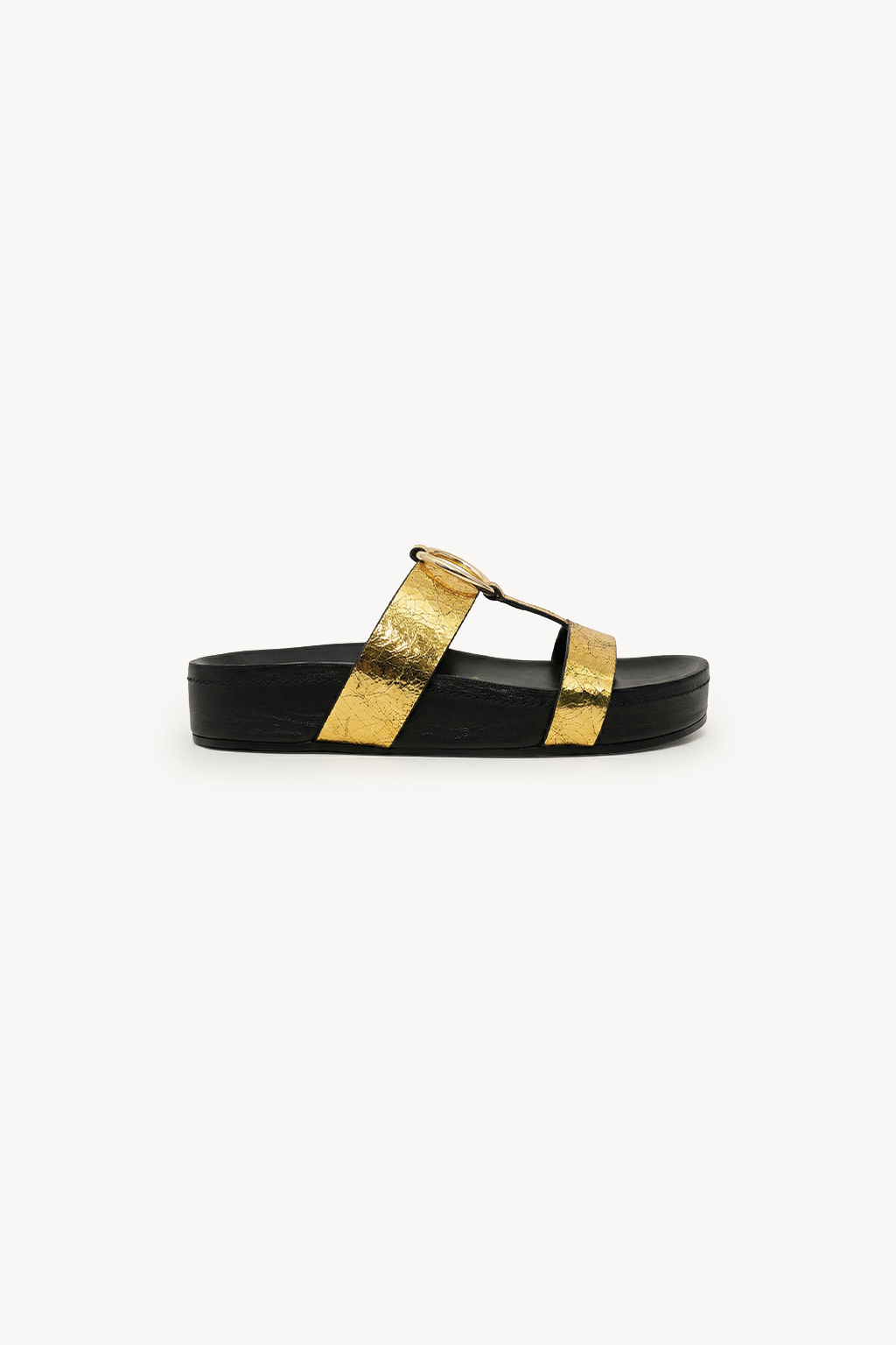 Verdea Noir Slide, Gold — 01 side profile
