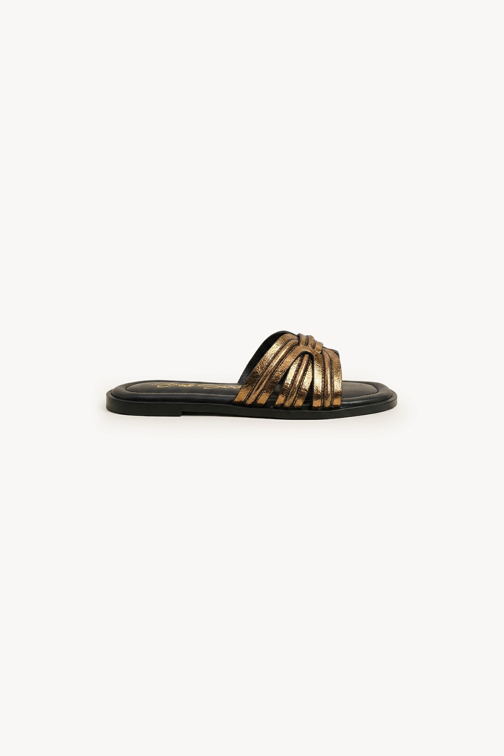 Aurea Noir Slide, Antique Gold — 01 side profile
