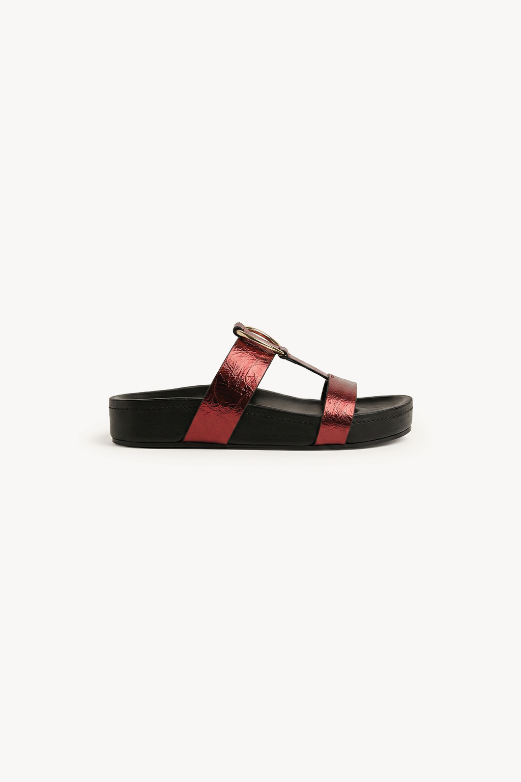 Verdea Noir Slide, Black & Red — 01 side profile