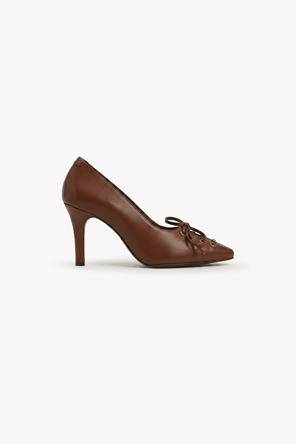 Belladonna Lace-Up Heel, Brown — 03 side profile