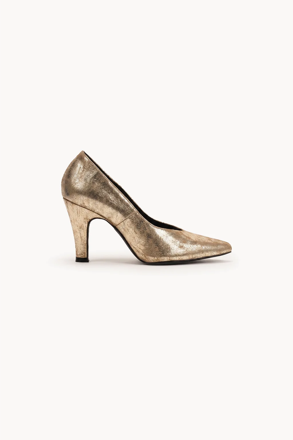 Sevilla Salon Pump, Platinum Gold — 03 side profile