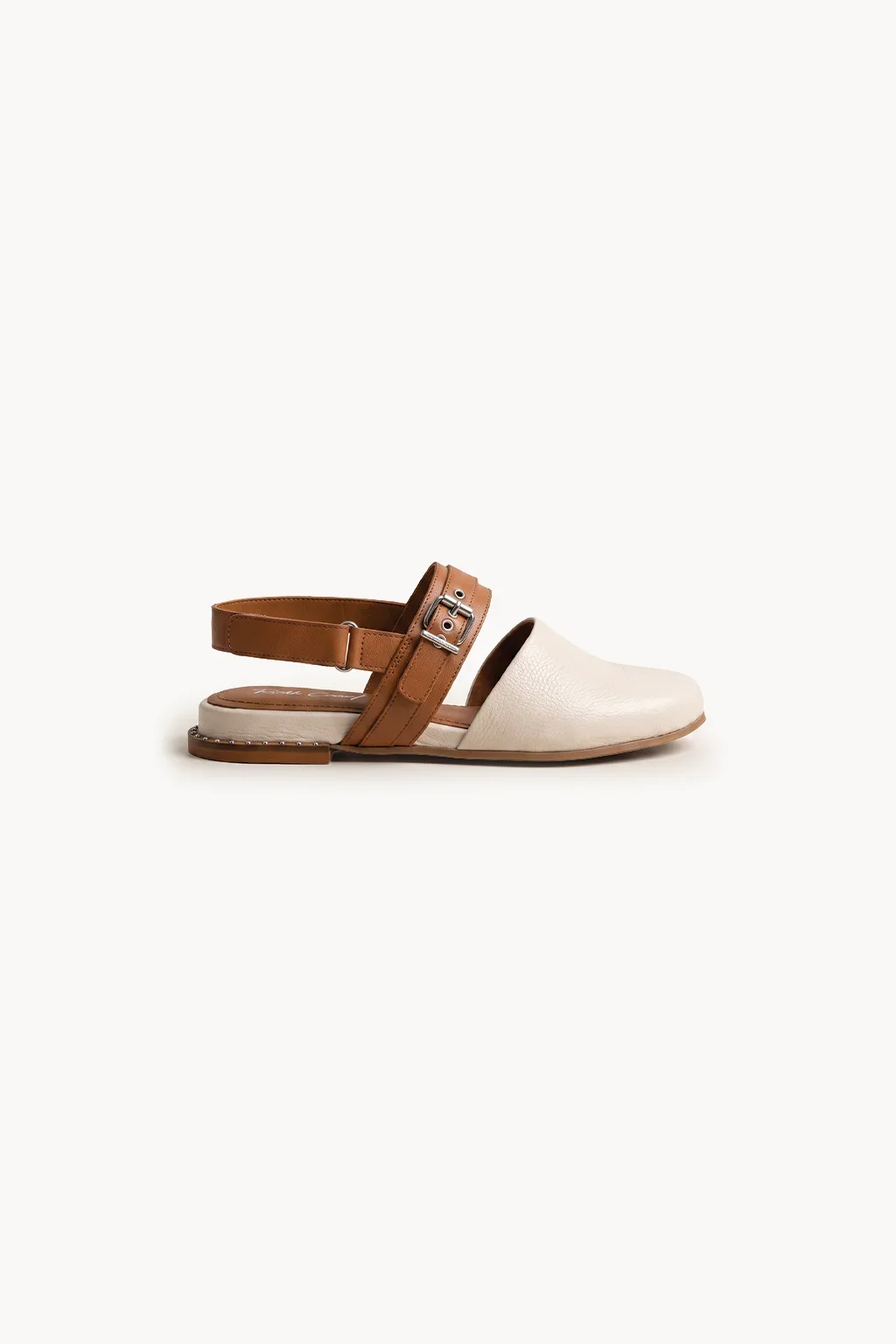 Menorca Artesana Slingback, White & Tan — 03 side profile