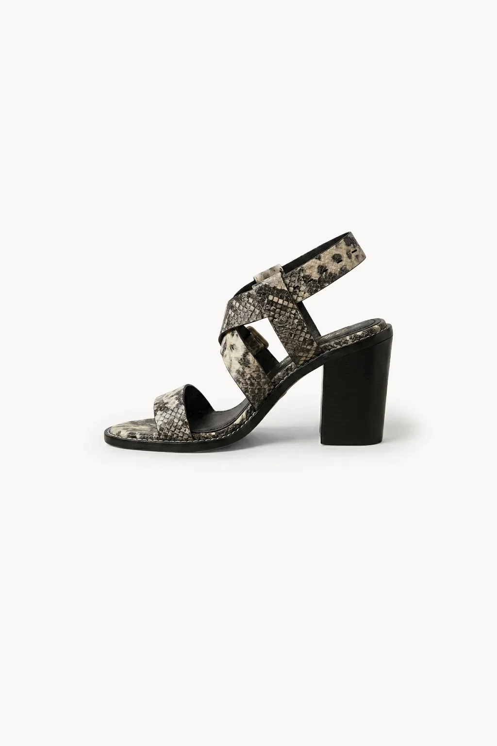 Milano Struttura Sandal, Snake print black beige — 04 side profile 2