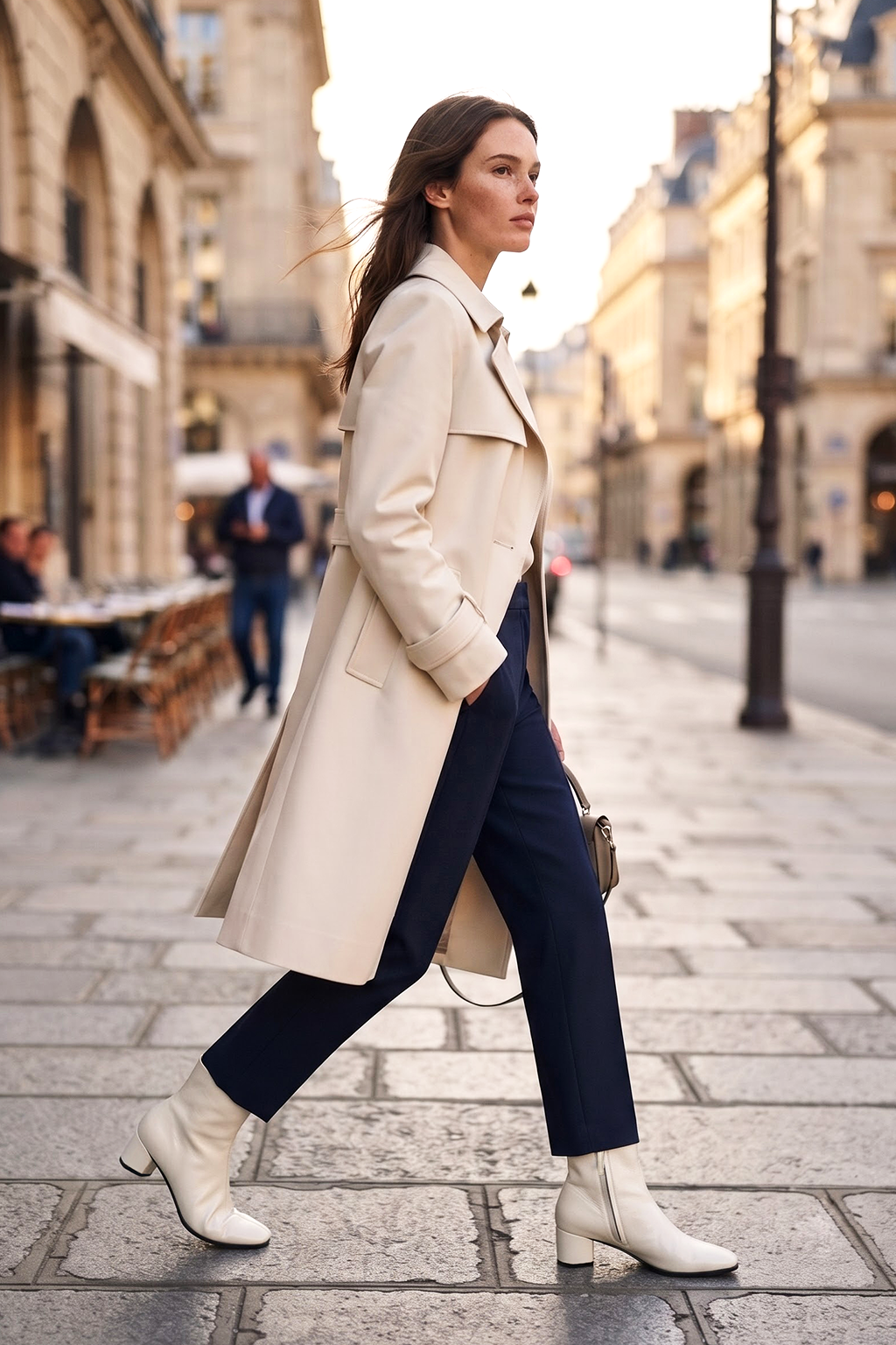 Ebano Elite Ankle Boot, Ivory — 07 on model