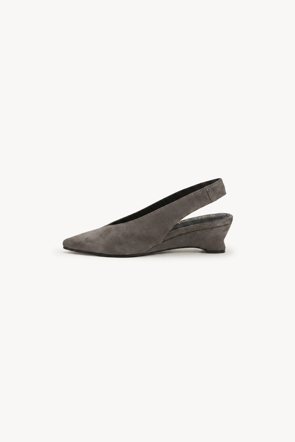 Solera Suede Slingback Wedge, Grey — 04 side profile 2