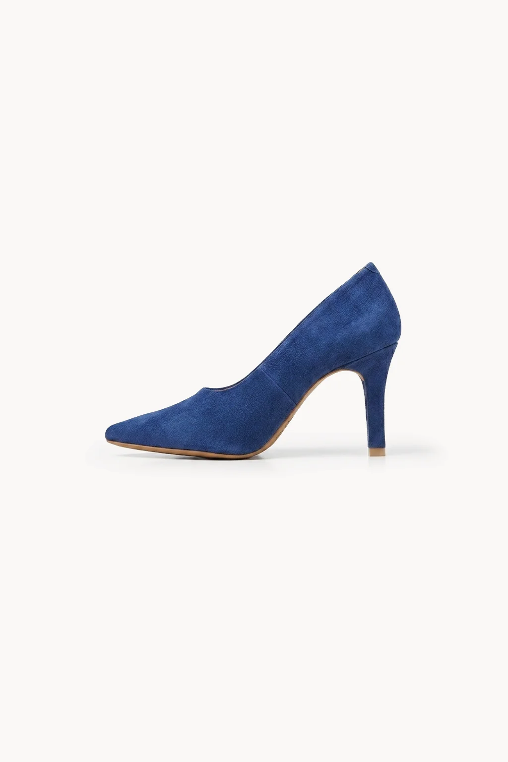 Verona Blu Suede Heel, Blue — 04 side profile 2