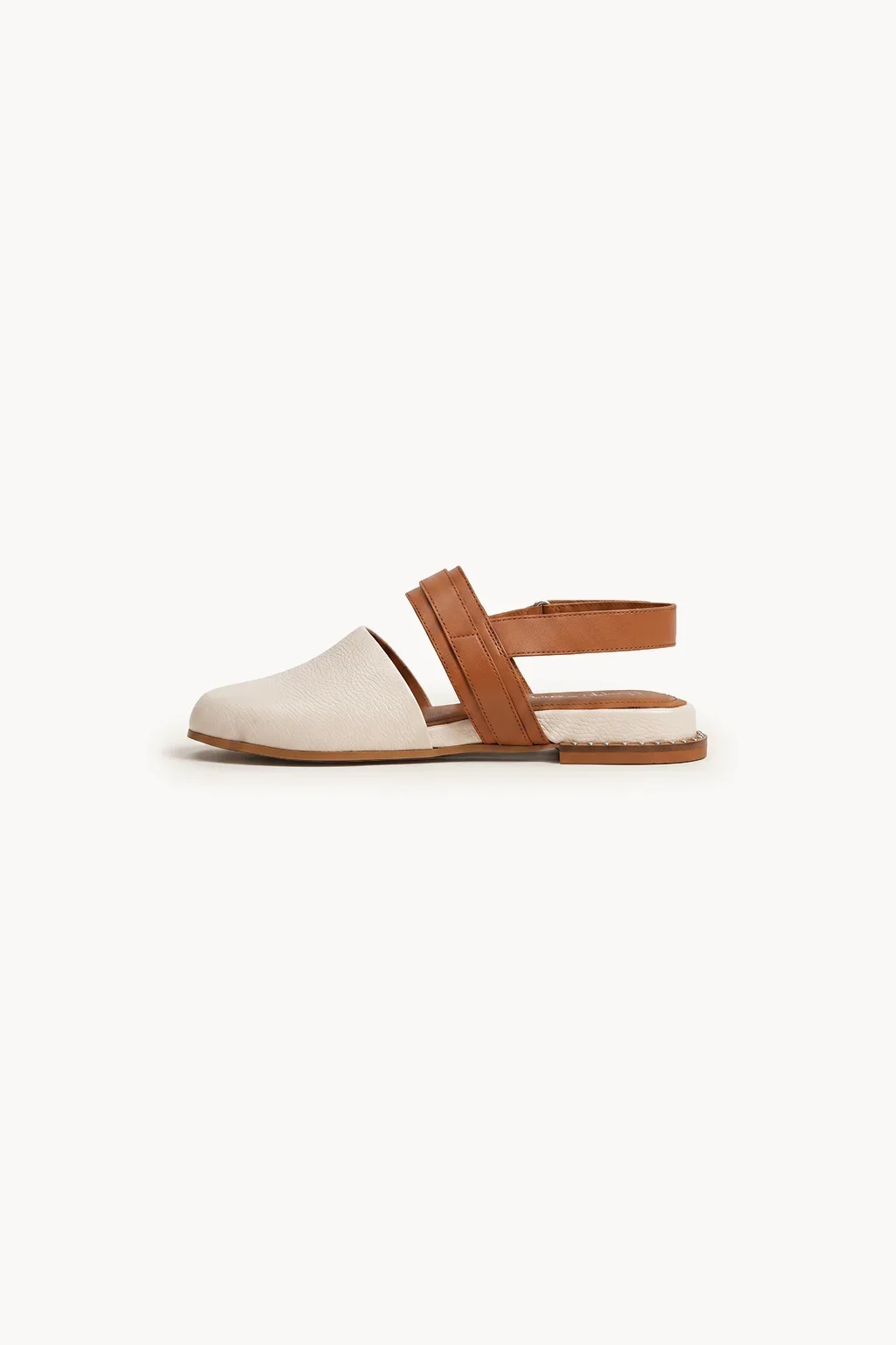Menorca Artesana Slingback, White & Tan — 04 side profile 2