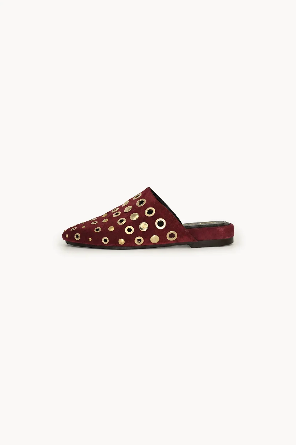Sevilla Oro Stud Mule, Burgundy — 04 side profile 2