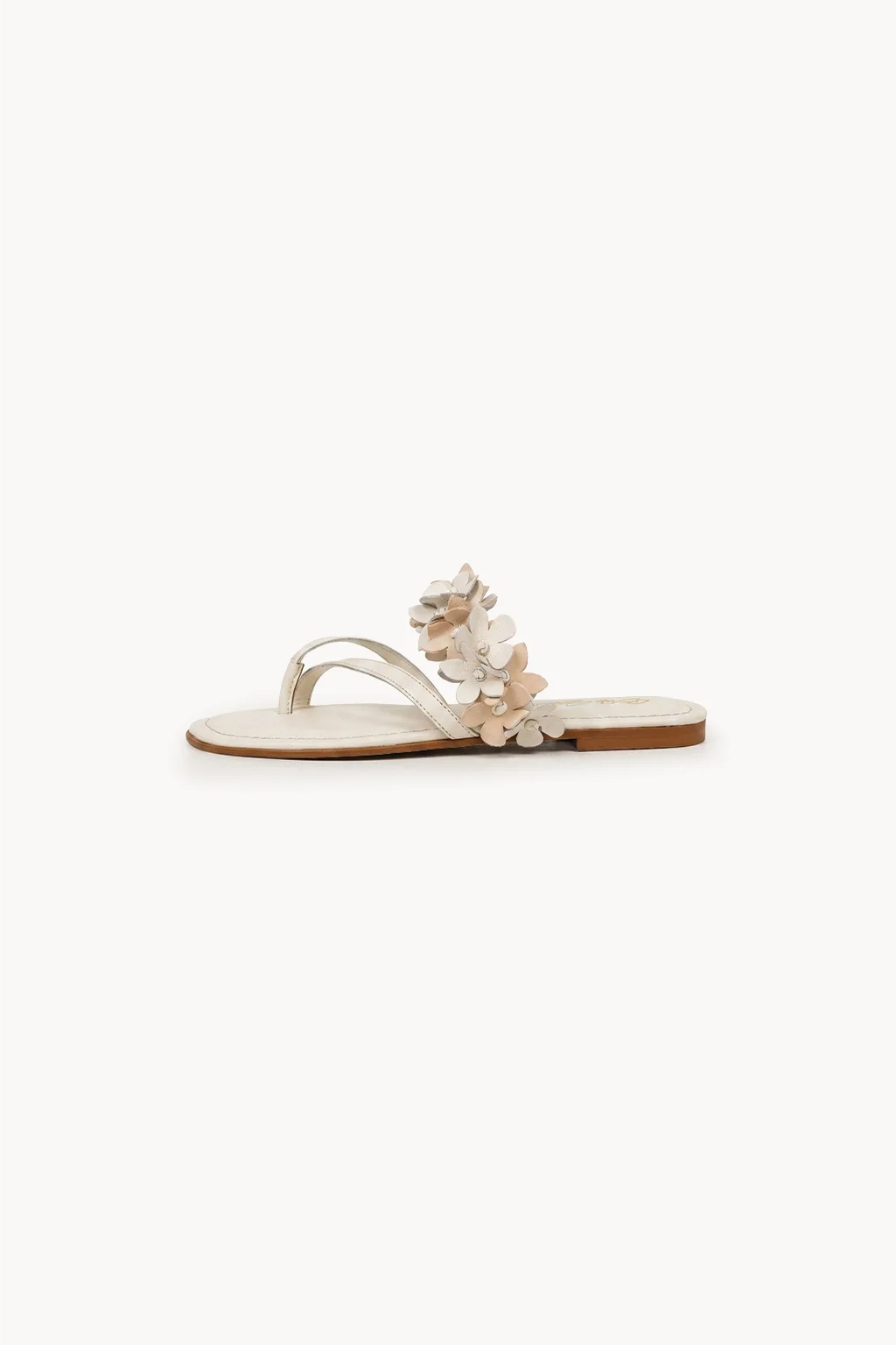 Fiore di Perla Flat Sandal, Off White — 04 side profile 2