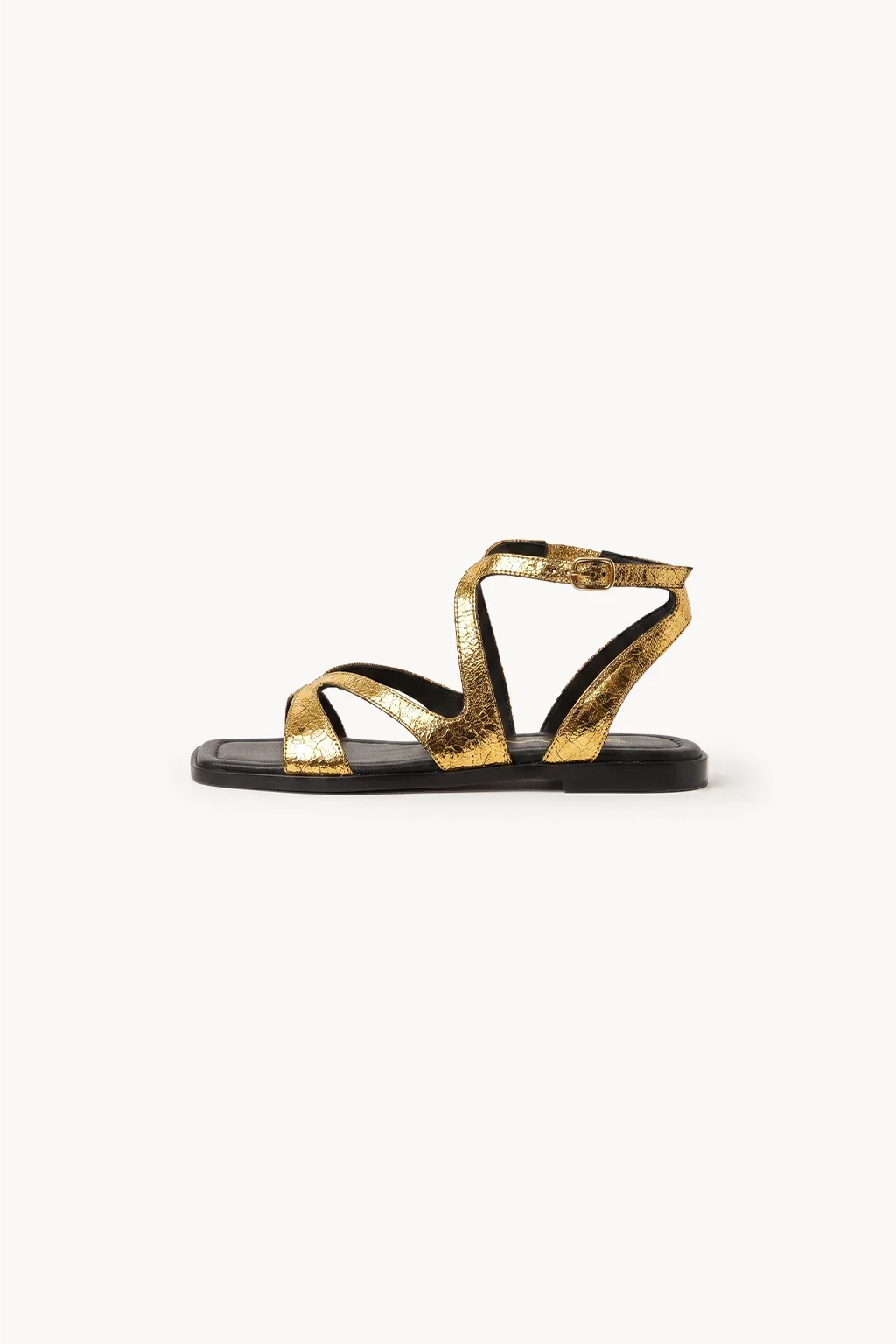 Alma Nomada Flat Strap, Black & Gold — 04 side profile 2