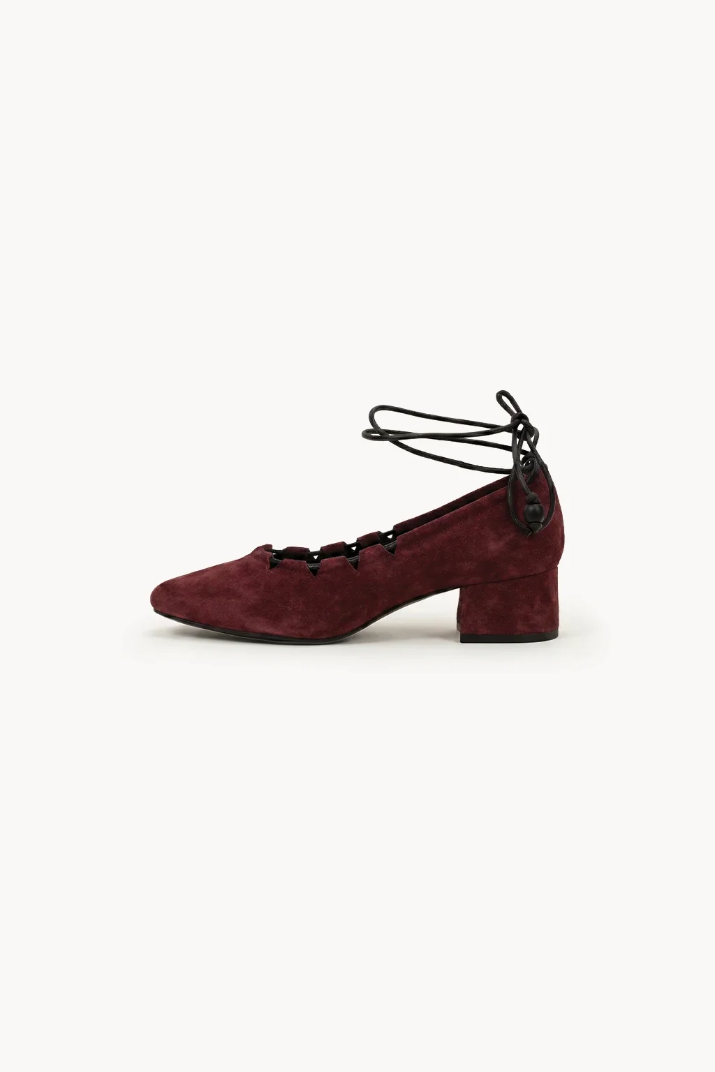 Oro Venezia Lace Pump, Burgundy — 04 side profile 2