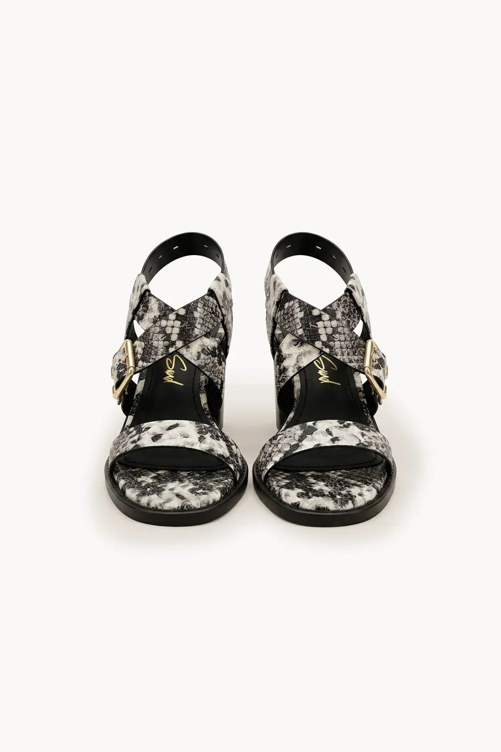 Milano Struttura Sandal, Snake print black beige — 01 pair