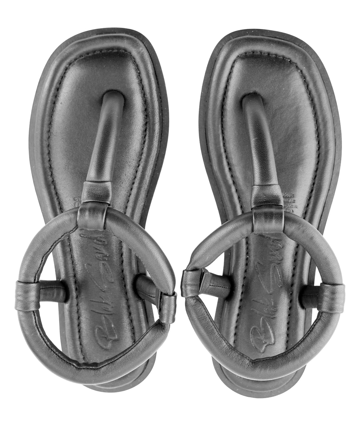 Yara – Y Strap Open Toed Sandals, Black — 01 three-quarter