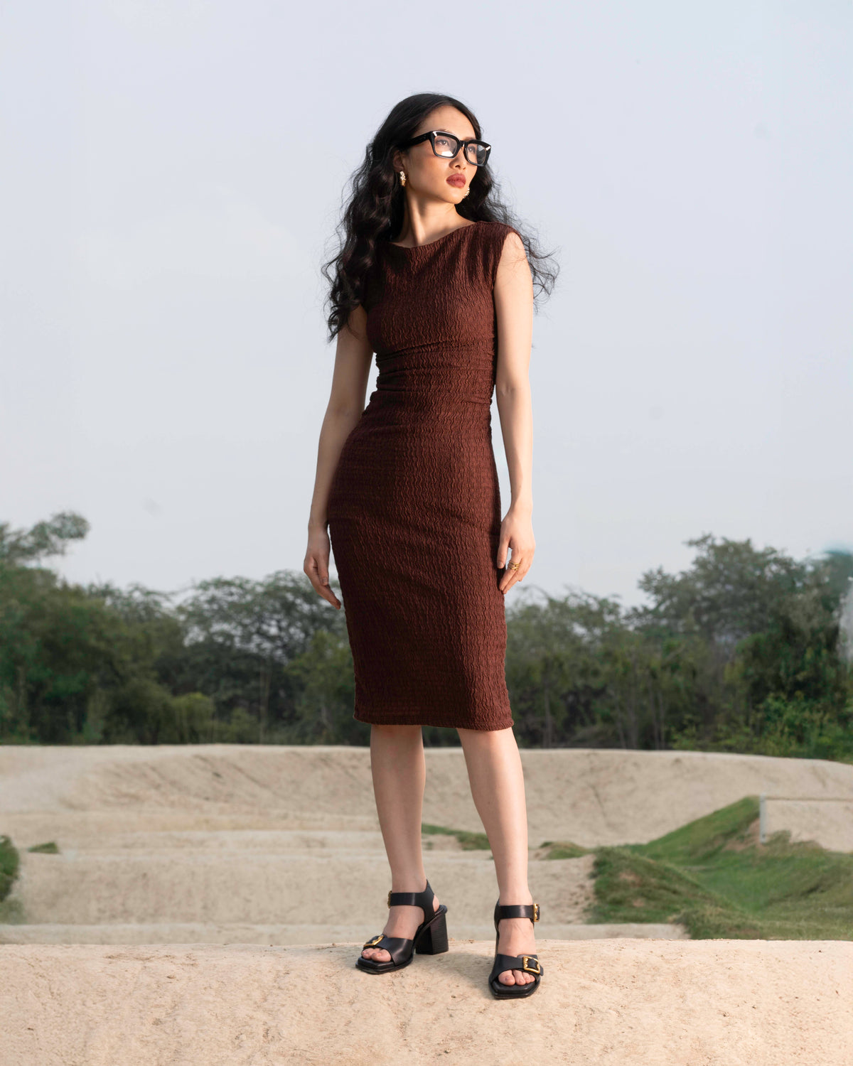 Nova – Philana Sandals, Black — 07 on model