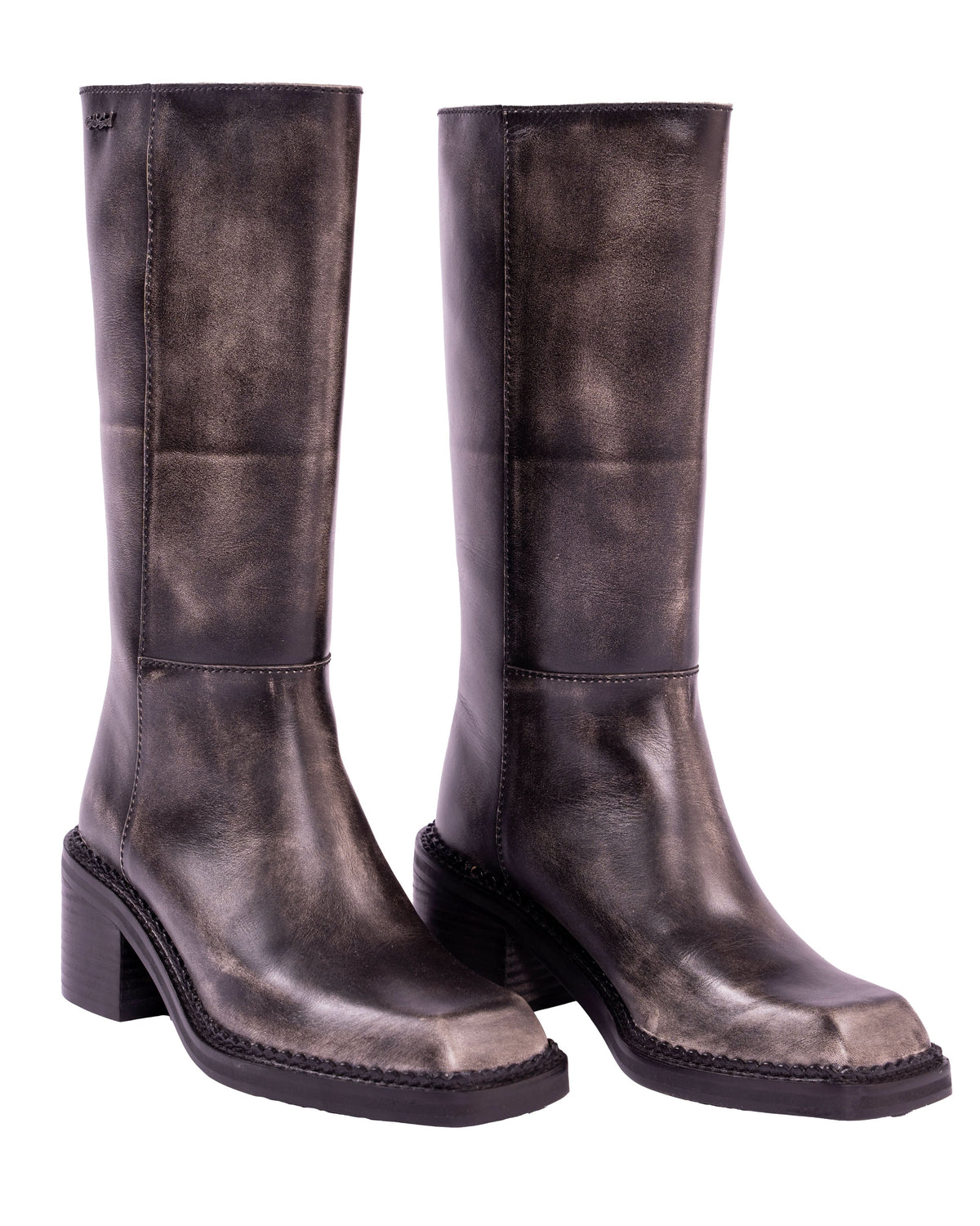 Brume – Square Toe Brush Effect Boots, Oxblood — 03 detail