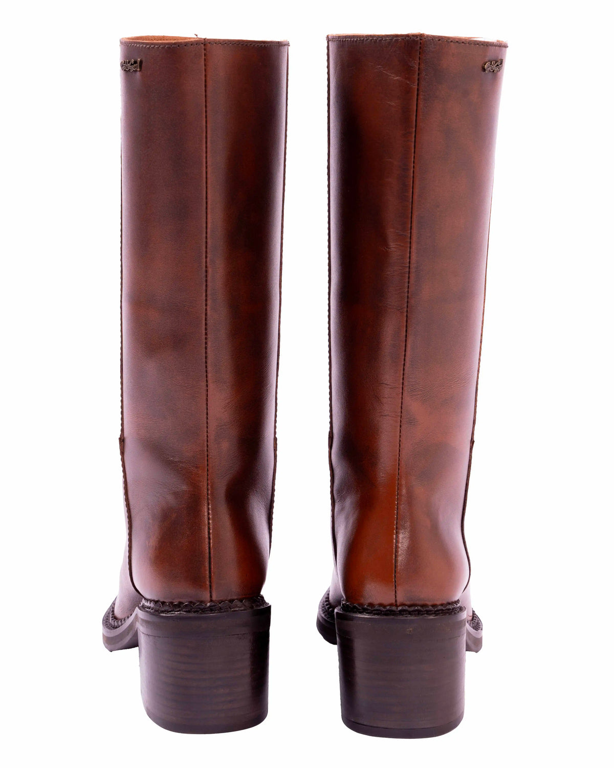 Brume – Square Toe Brush Effect Boots, Brown — 03 back