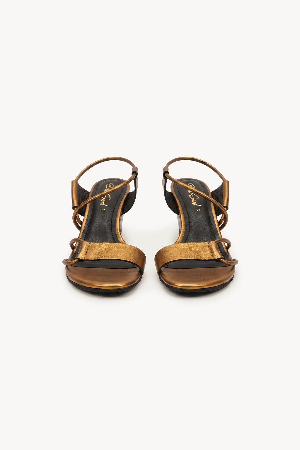 Candela Burnished Gold Heel, Bronze — 01 pair