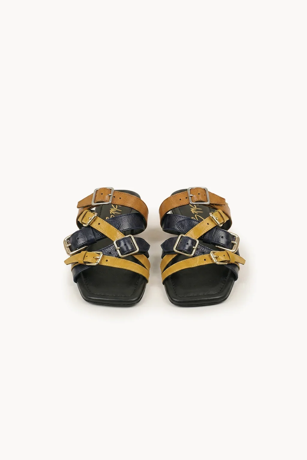 Velluto Riviera Slide, Yellow & Black — 01 pair