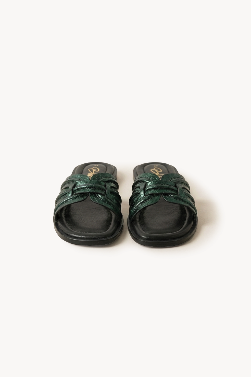 Aurea Noir Slide, Green — 04 three-quarter