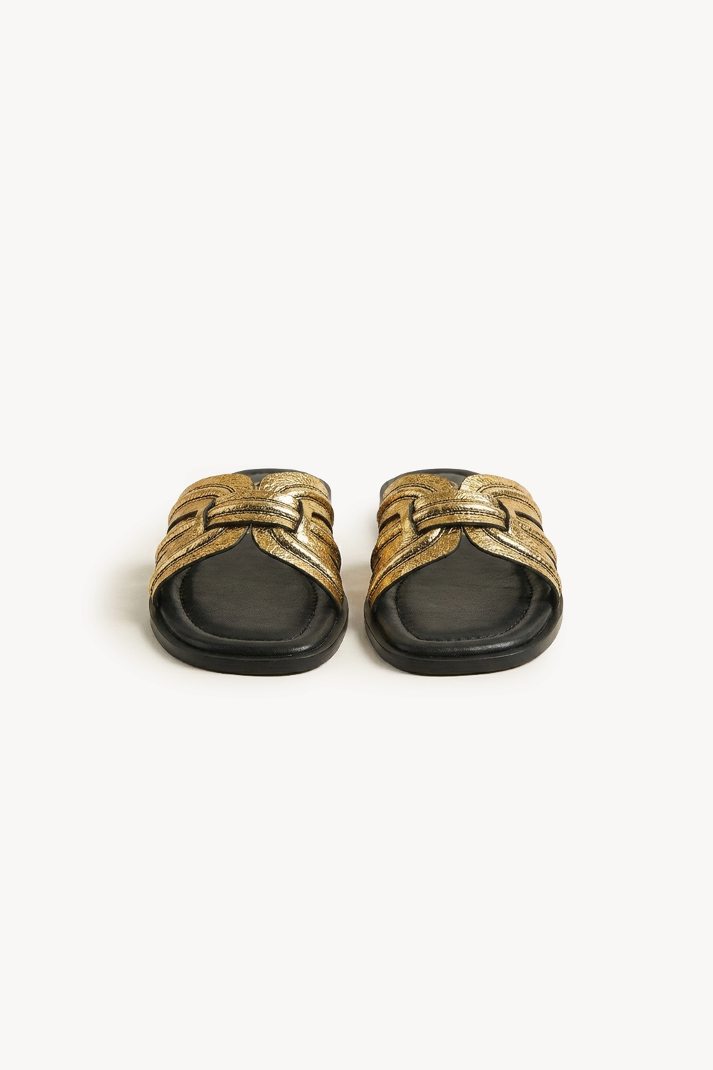 Aurea Noir Slide, Gold — 04 three-quarter