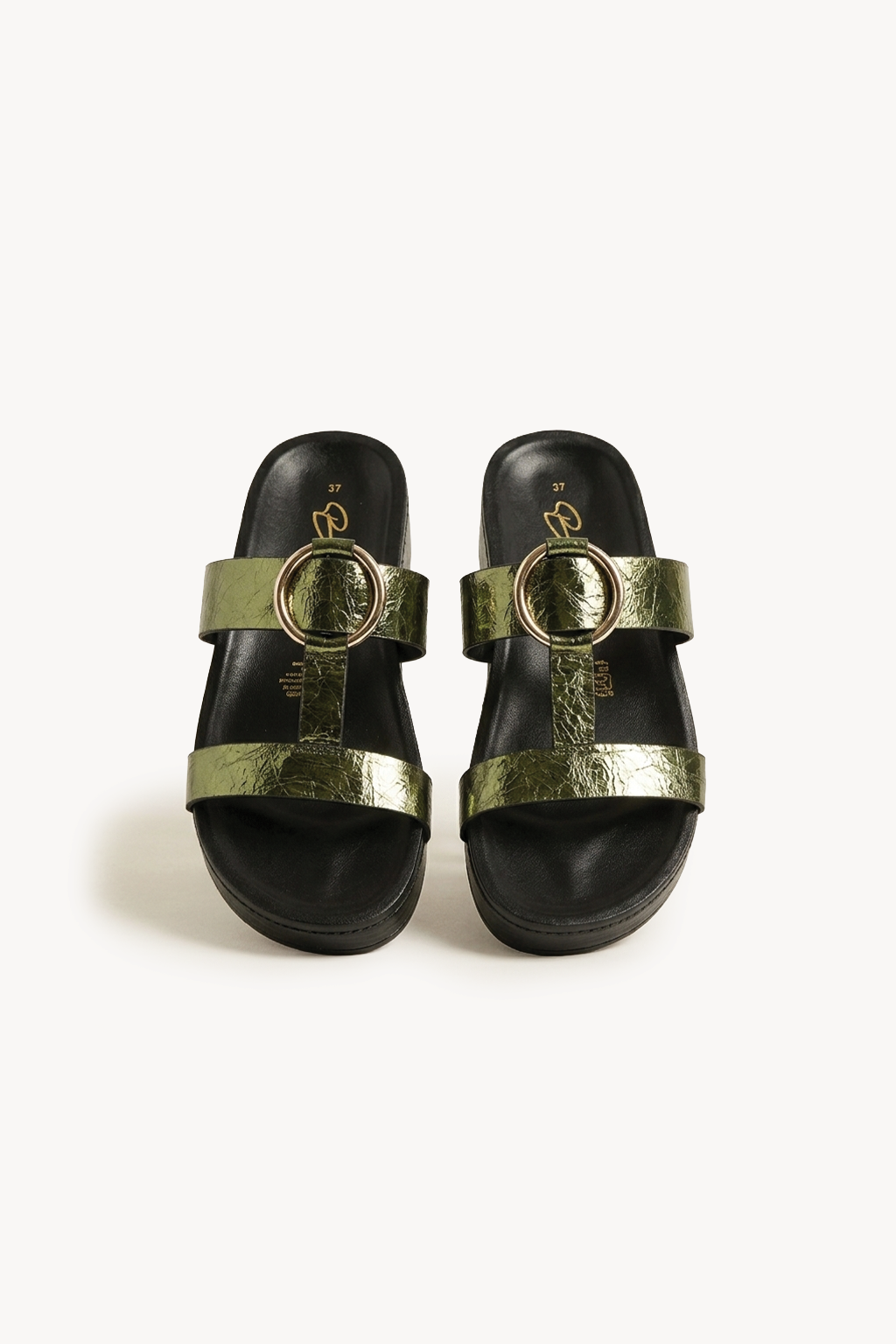 Verdea Noir Slide, Olive — 04 three-quarter