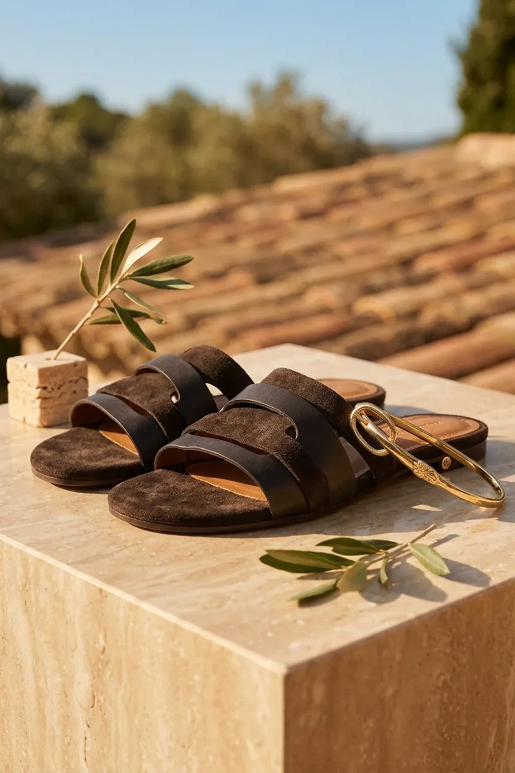 Regale Ombra Slide, Brown — 08 styled