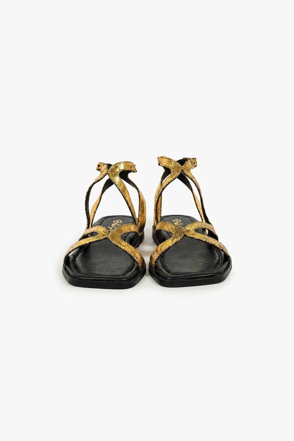 Alma Nomada Flat Strap, Black & Gold — 01 pair