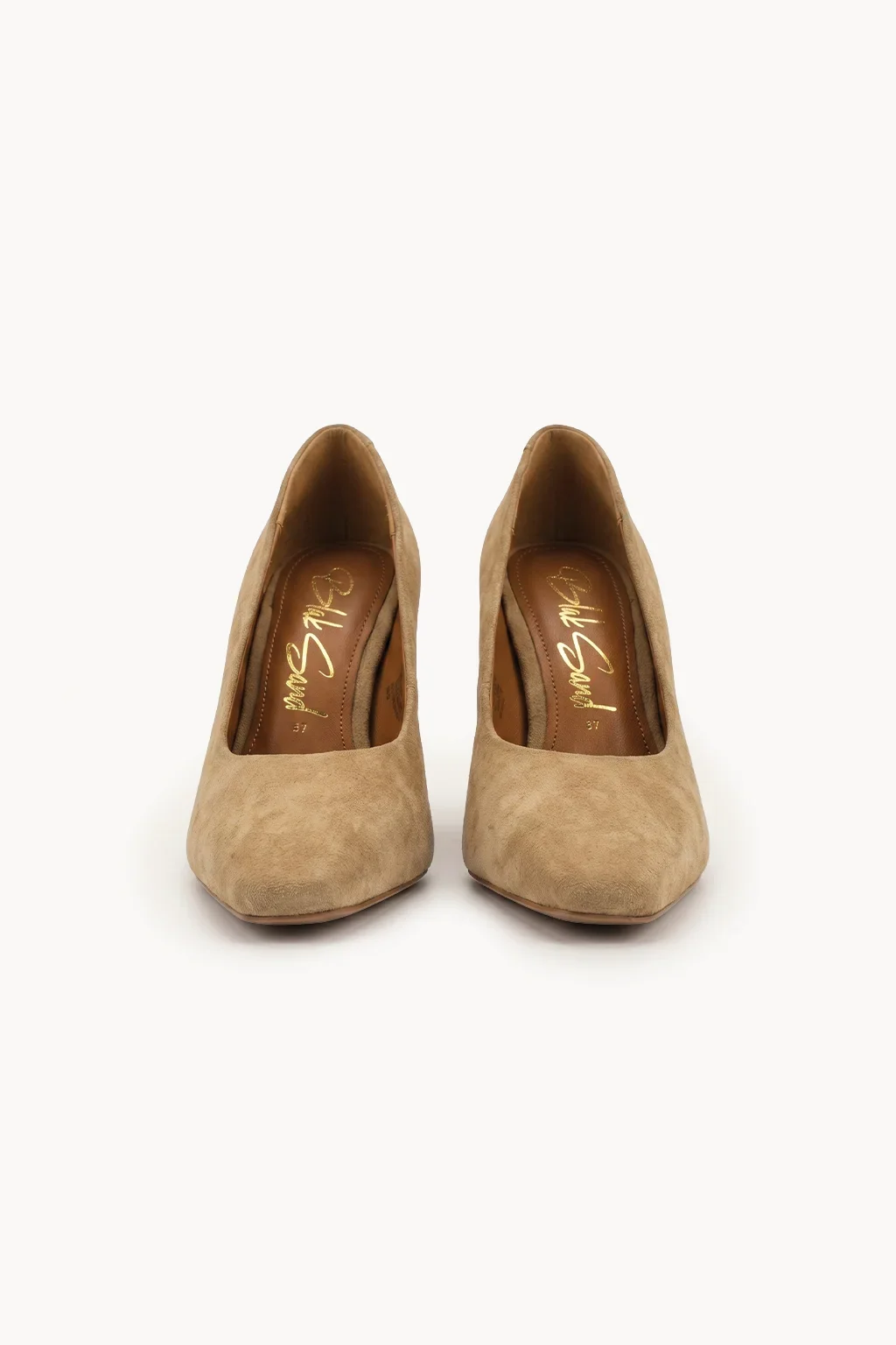 Verona Blu Suede Heel, Beige — 01 pair