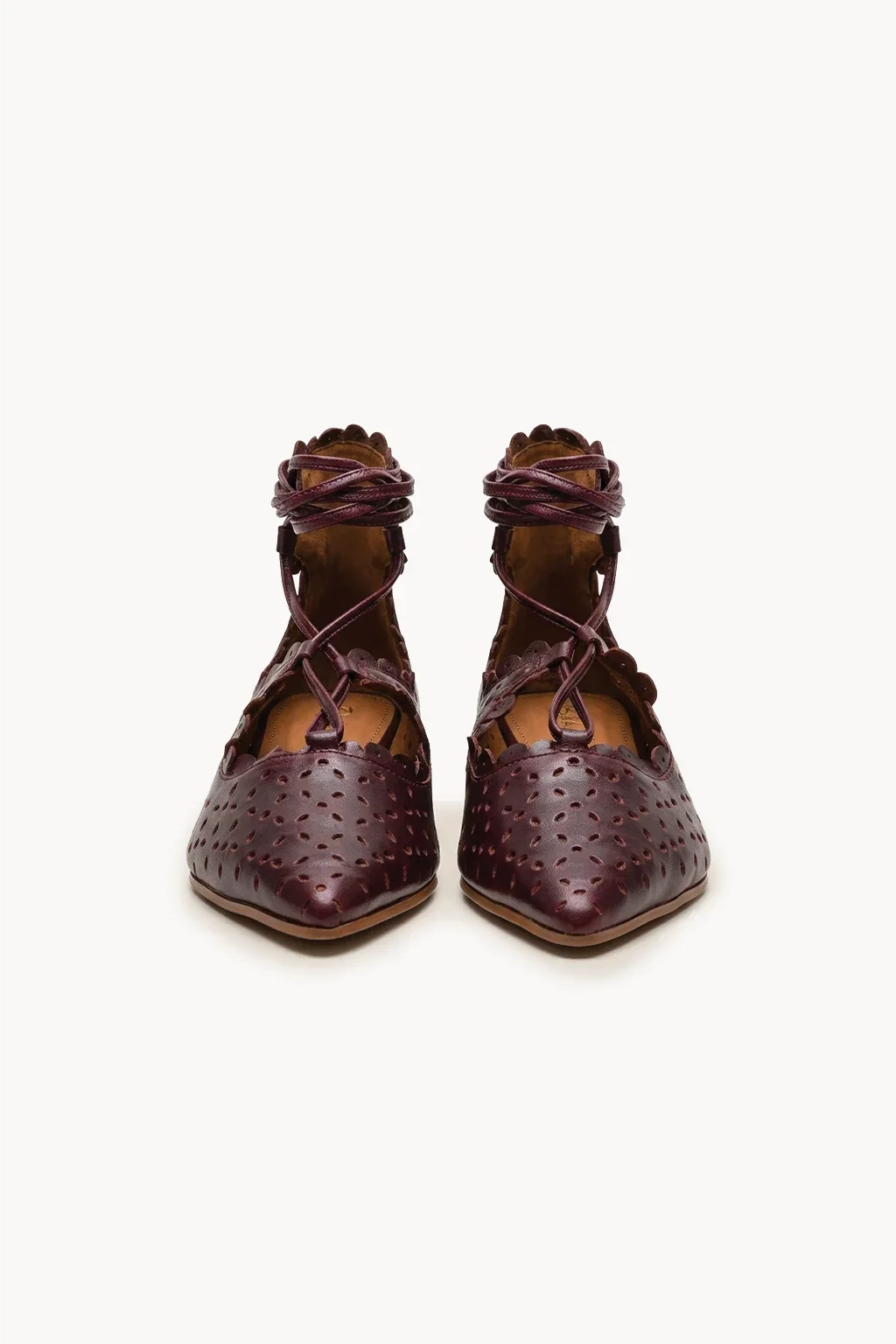 Granada lace-up flat, Burgundy — 01 pair