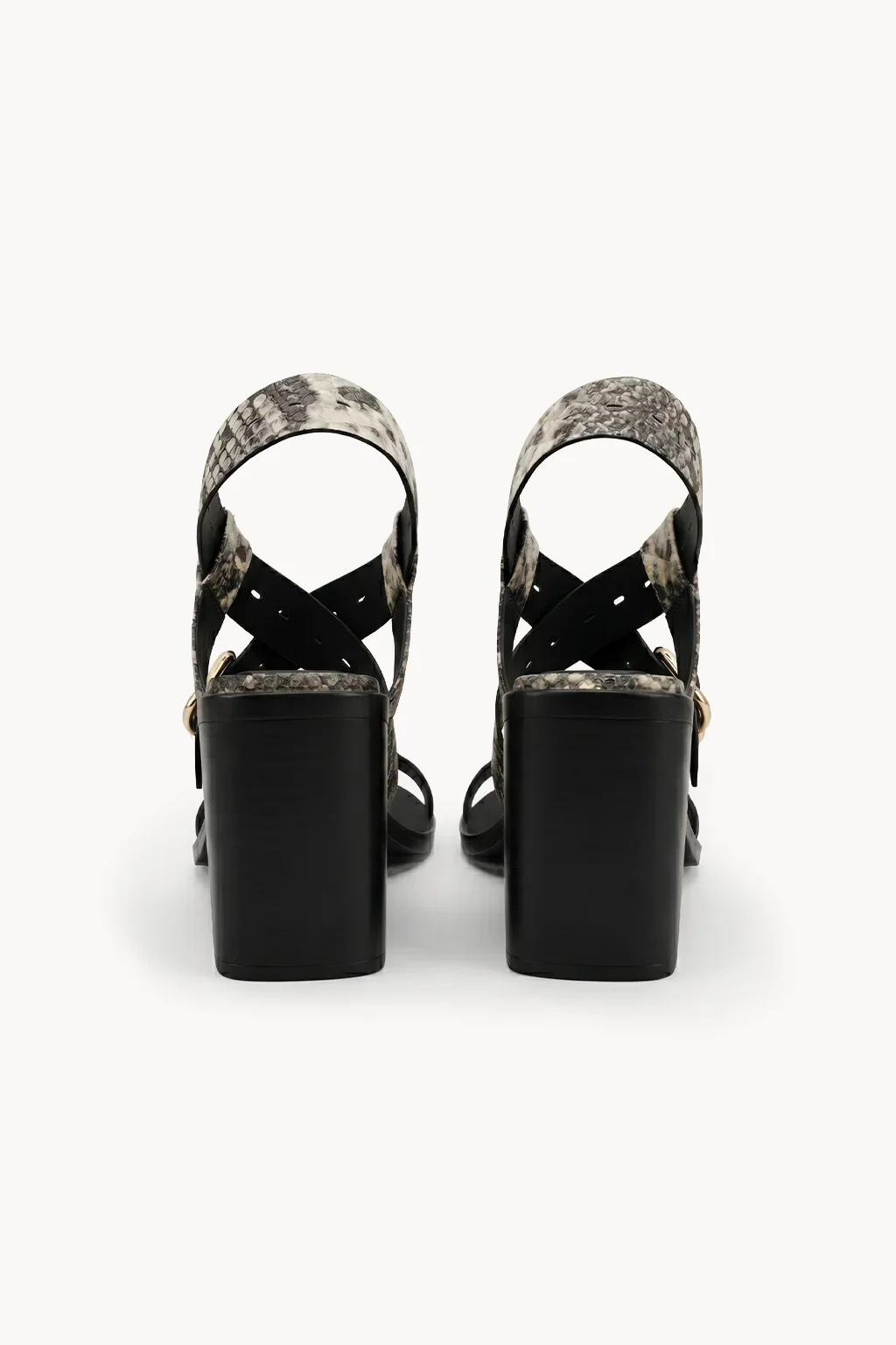 Milano Struttura Sandal, Snake print black beige — 05 back