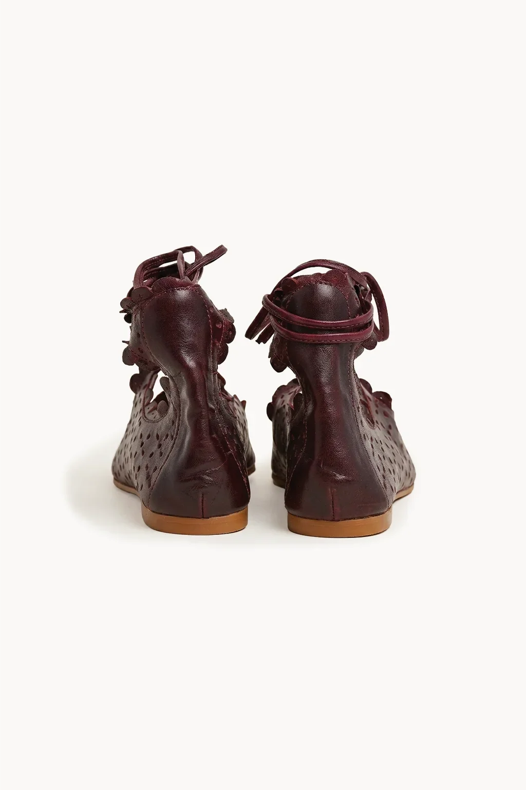 Granada lace-up flat, Burgundy — 05 back