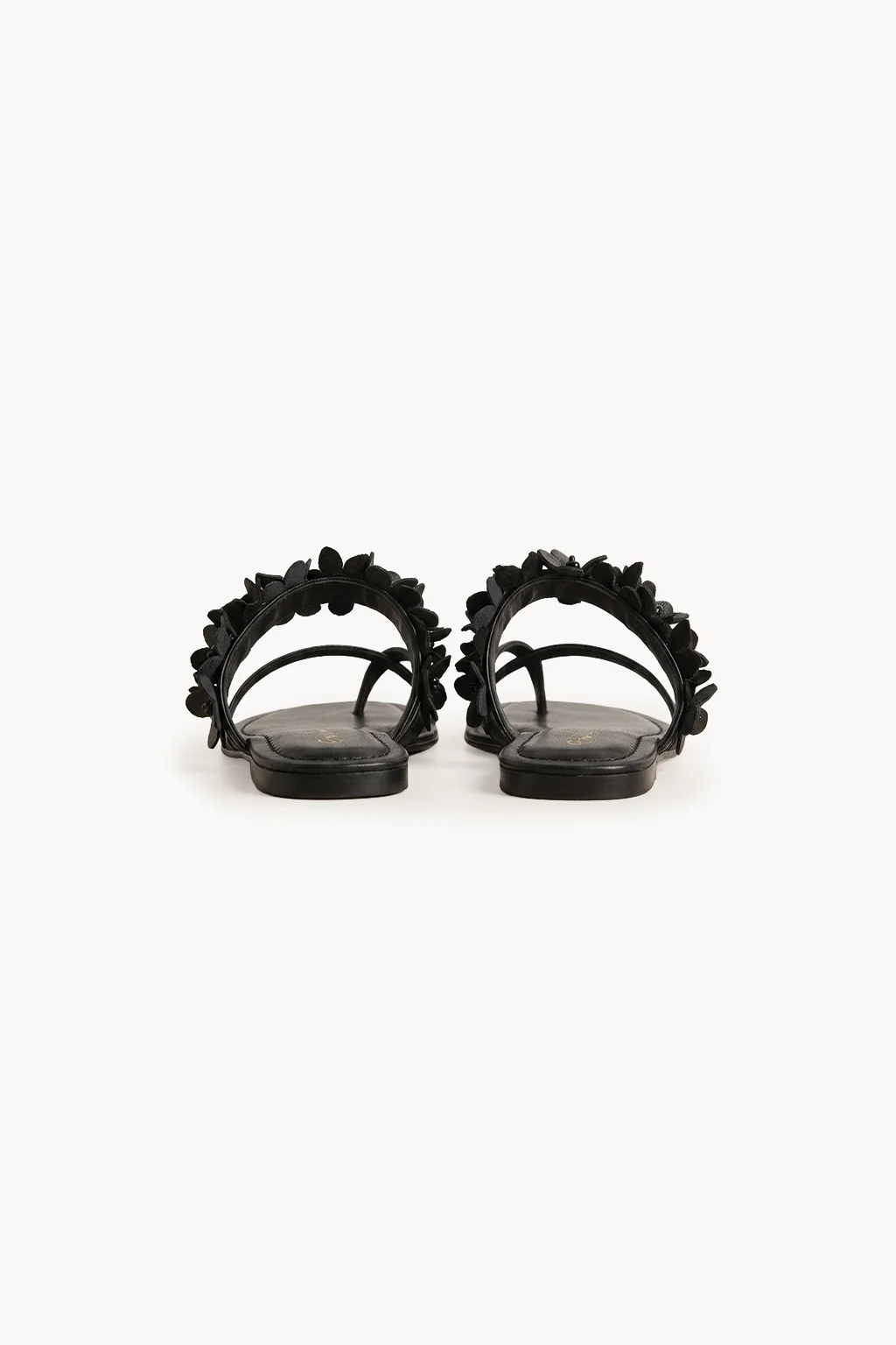 Fiore di Perla Flat Sandal, Black — 05 back