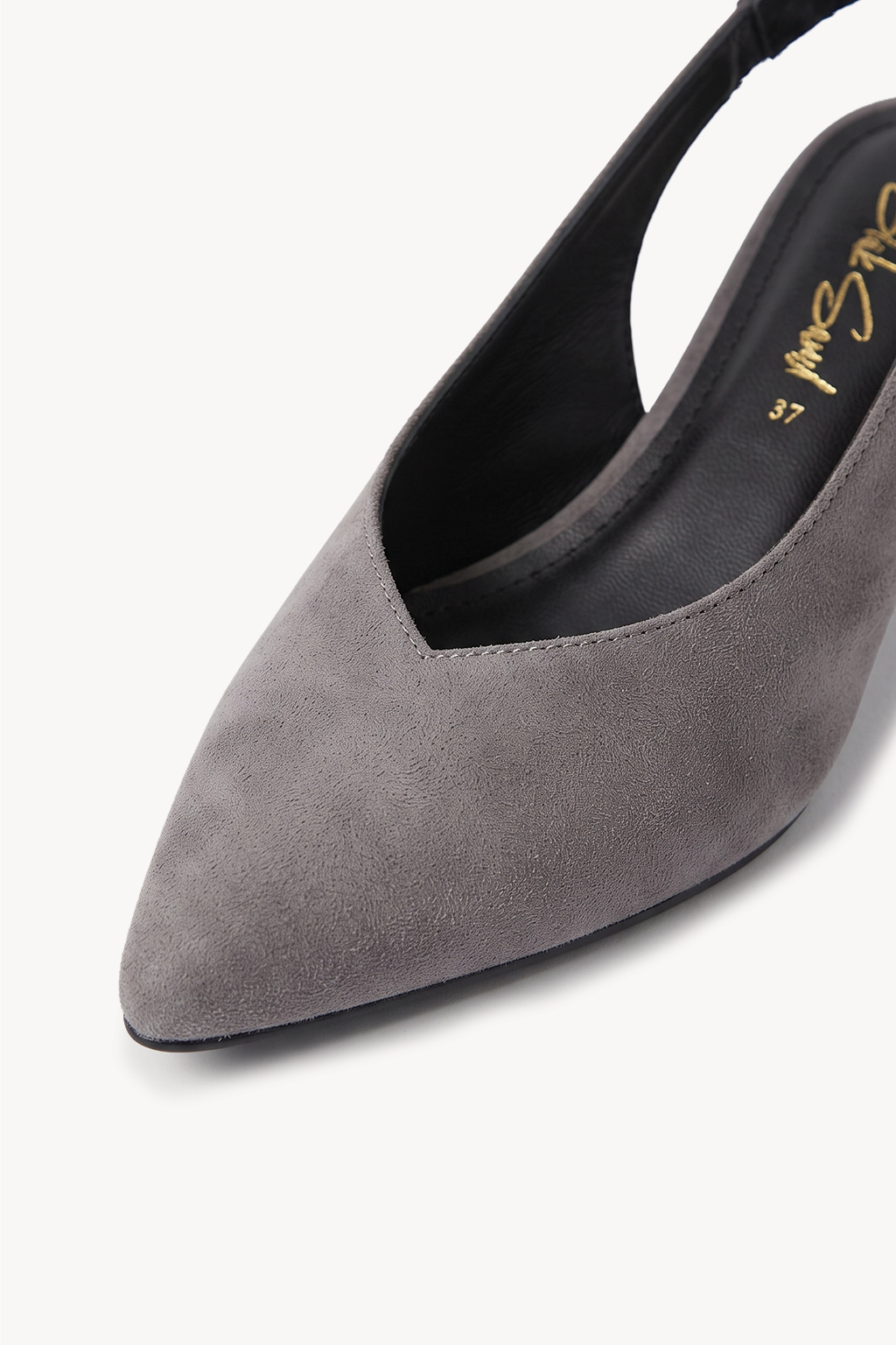 Solera Suede Slingback Wedge, Grey — 02 close-up