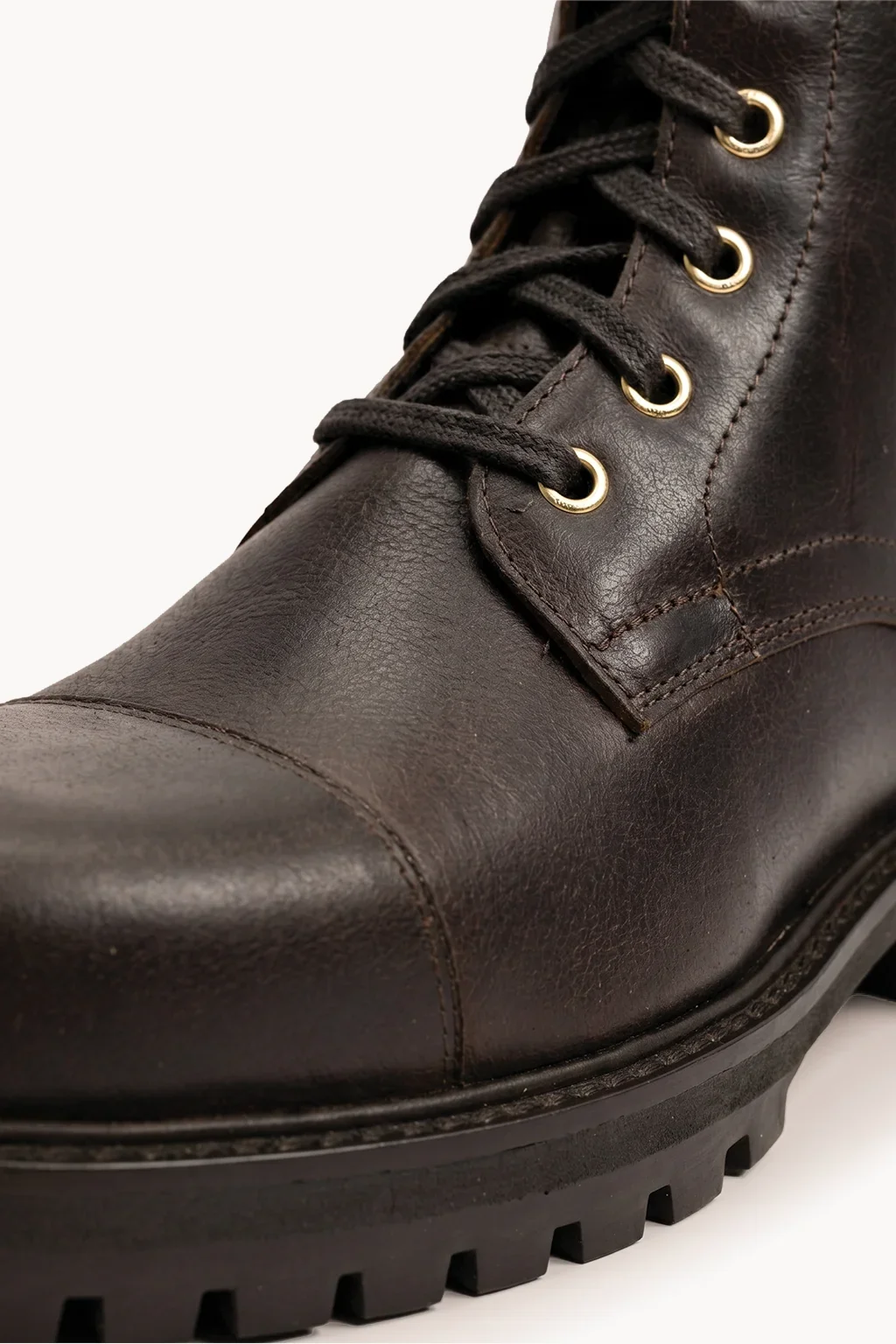 Roma Nero Combat Boot, Brown — 02 close-up