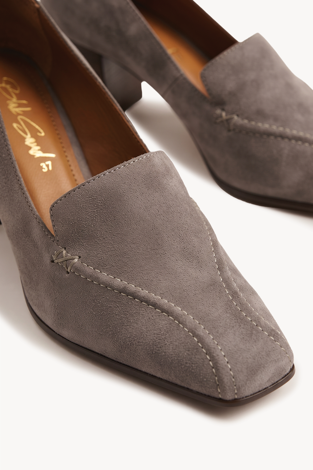 Toledo Suede Loafer Heel, Grey — 02 close-up