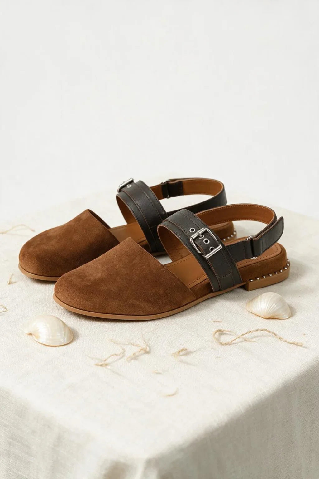 Menorca Artesana Slingback, Brown & Black — 08 styled