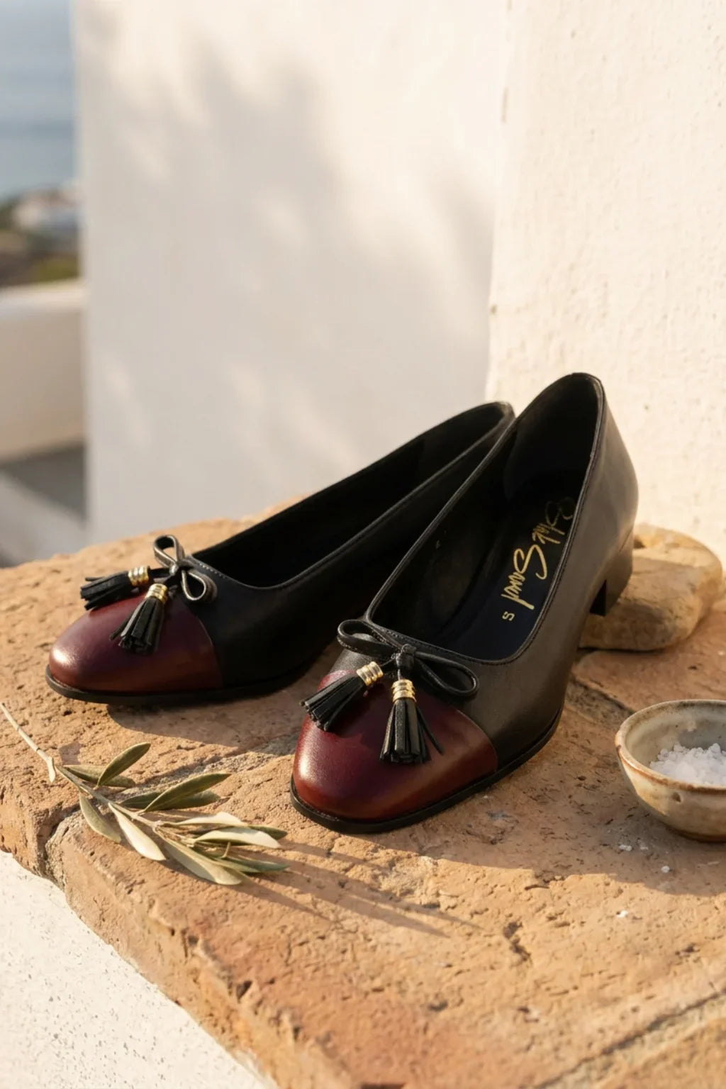 Milana Due Colori Ballerina, Black — 08 styled