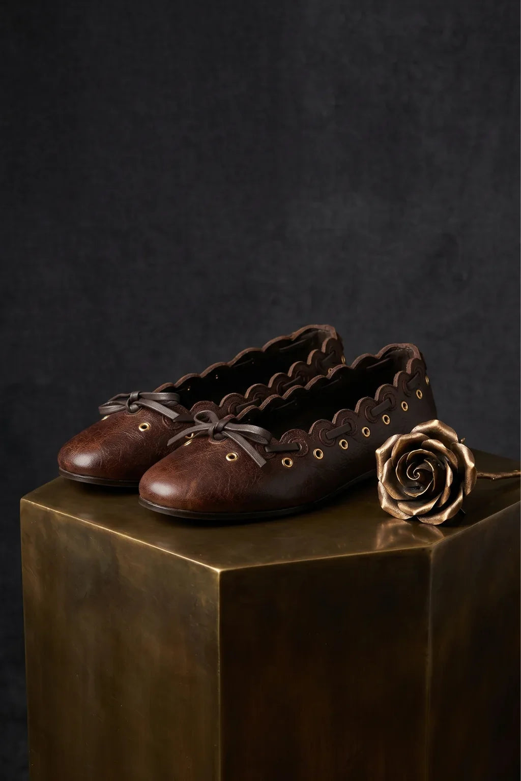 Lusso Fiore Ballerina, Brown — 08 styled