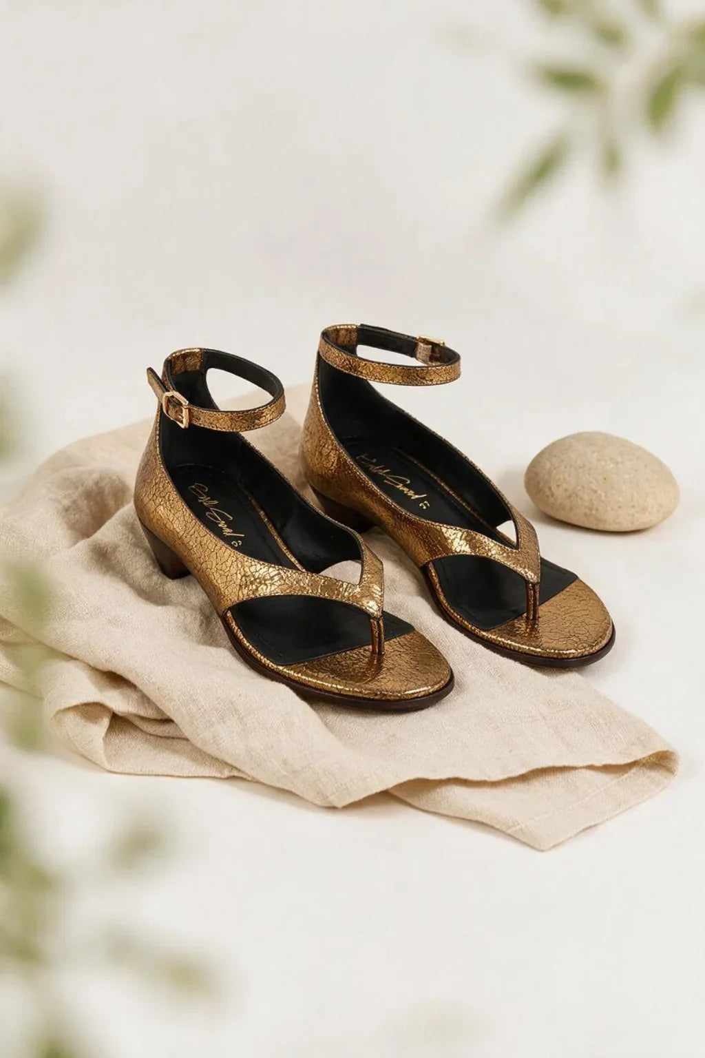 Brisa Marbella Sandal, Antique Gold — 08 styled